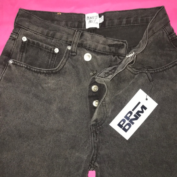 Asymmetric Straight Leg Black Jeans - US 2 - Picture 3 of 6